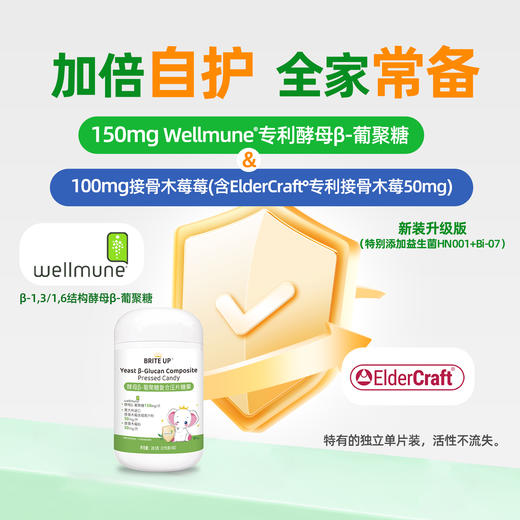² 【小象升级勉益宝β-葡聚糖含片】每片150mg酵母β-葡聚糖+100mg接骨木莓  独立片装 30片/瓶HM02-CRMM-YS 商品图0