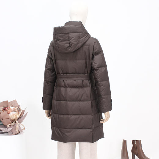 FOCALS新款休闲时尚白鸭绒保暖连帽中长款羽绒服外套FRSDD576K1 商品图3