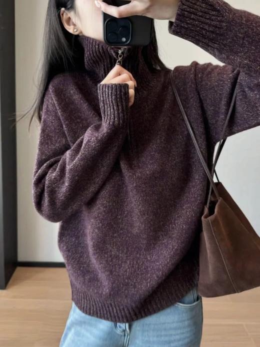 独家高货多彩花纱【老钱风空气感半拉链针织衫】澳洲100%羊毛纱线！毛质细密丰盈~上身效果松弛有气质WD 商品图3