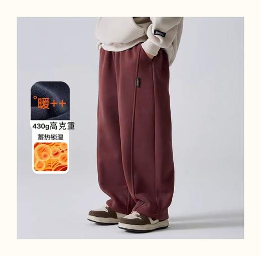 西蒙日记百搭加厚一体绒休闲运动弯刀裤BNK60-3 商品图6