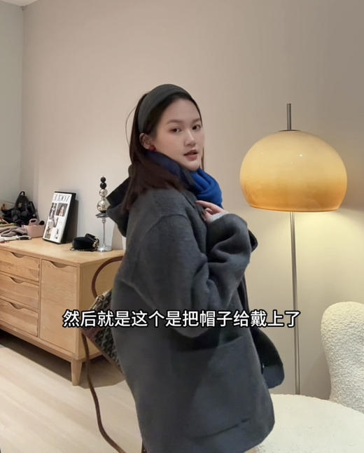 moco可拆卸针织连帽双面呢大衣122505 商品图6