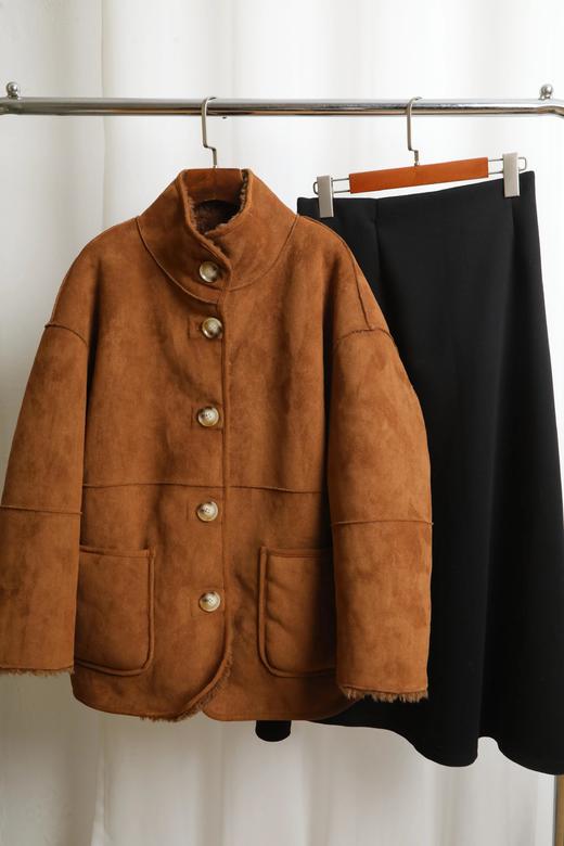 get韩女穿搭【双面穿100%羊毛麂皮大衣】100%绵羊毛🦙手感柔软有弹性，内里复合麂皮~正反都可以穿WD 商品图10