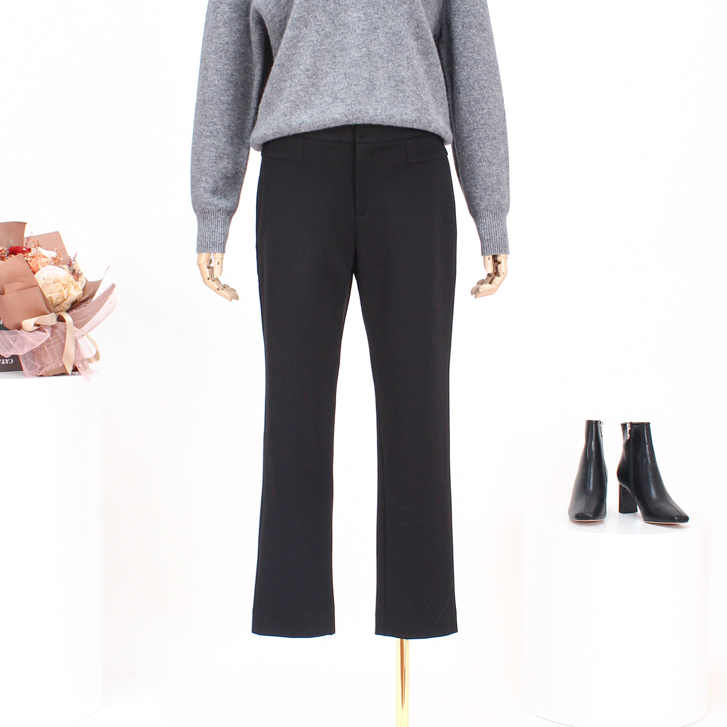 FOCALS福柯斯新款简约休闲通勤九分直筒显瘦铅笔裤FRRCP357