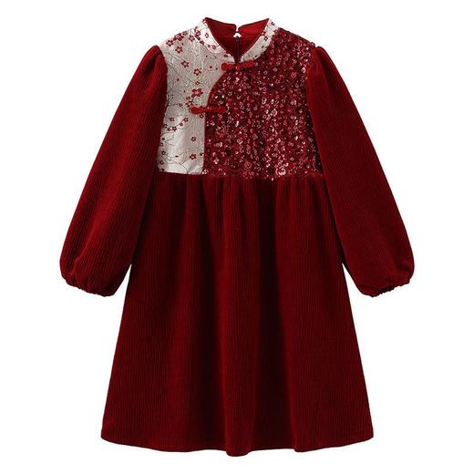 典雅2025刺绣复古儿童礼服公主裙中大童连衣裙秋冬新款女童中国风 商品图4