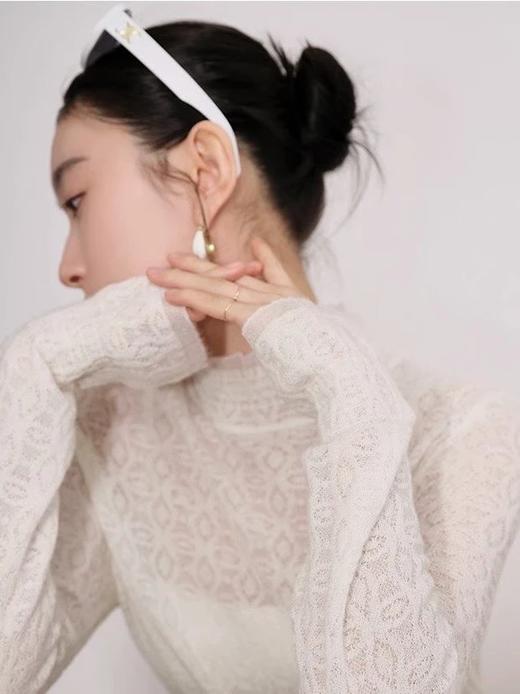 独家高货【真丝羊毛蕾丝打底衫】柔软完全不扎身~上身一秒提气显肤色，优雅氛围感十足！无标发货WD 商品图1