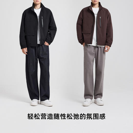 墨麦客男装复古老钱立领休闲夹克男士2025秋季新款宽松简约外套男 商品图4