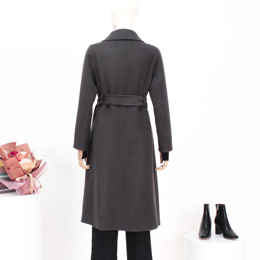 FOCALS福柯斯新款简约休闲纯色羊毛双面呢长款大衣外套FRRDK681A1 商品图4