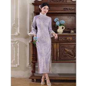 时尚改良新中式长款加绒倒大袖旗袍年轻日常旗袍SYK661027