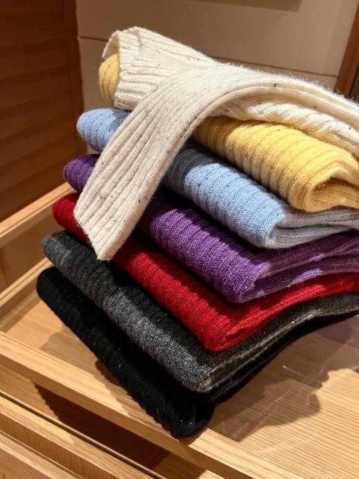 绝美彩点纱~【澳洲100%羊毛无缝一体毛衣】多色可选，半高领+竖坑条织法，百搭不挑人WD 商品图7