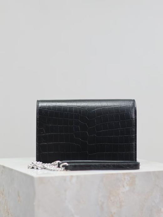 圣罗兰 【永恒经典】黑色银扣哑光鳄鱼纹 Kate_流苏链条包（LZ） 商品图1