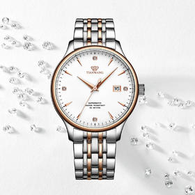TWTC1611632 天王TIAN WANG 【礼盒套装】天王简约商务男表机械时尚大气钢带男士手表