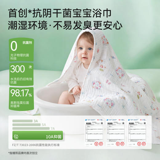 【洗浴用品】嫚熙婴儿纱布浴巾儿童洗澡包巾竹棉超软新生儿包裹巾纯棉包巾 商品图1
