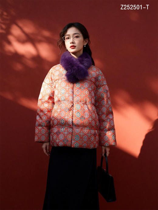 Z252501-T蜀锦罗鹅绒服。 商品图4