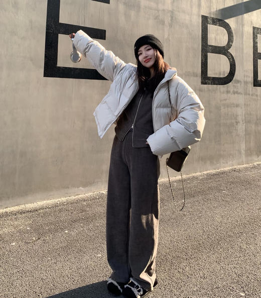 老米优品🎈自留款！超有范的懒人套装！《加厚双面绒连帽拉链外套+小直筒阔腿裤》高级灰，巨显瘦洋气！厚实保暖~ TZ251210A 商品图9