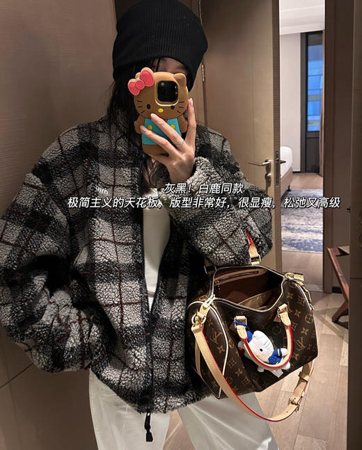 爆款❗️miu格纹羊羔毛外套122406 商品图9