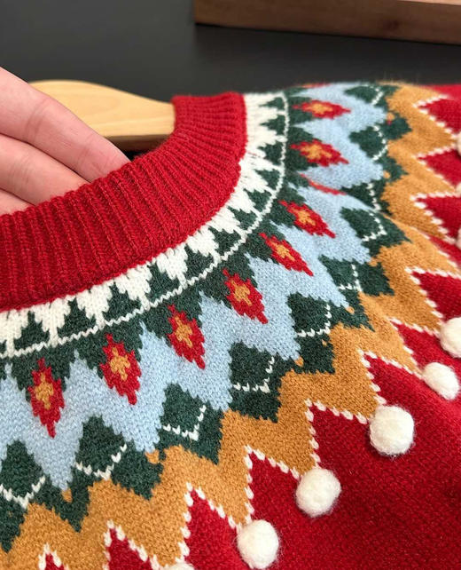 大童红色系费尔岛针织毛衣122306 商品图7