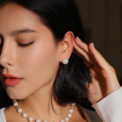 【沈梦辰同款】Retro Chic 意大利复古时尚首饰 花豹耳钉（白色，麻灰） 商品图1