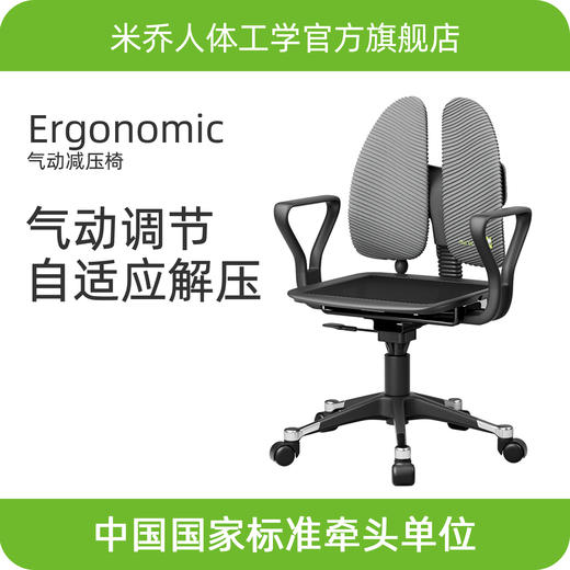 米乔Minicute人体工学气动款减压椅Air  护腰双背电脑椅网布办公椅气动职员椅 商品图0