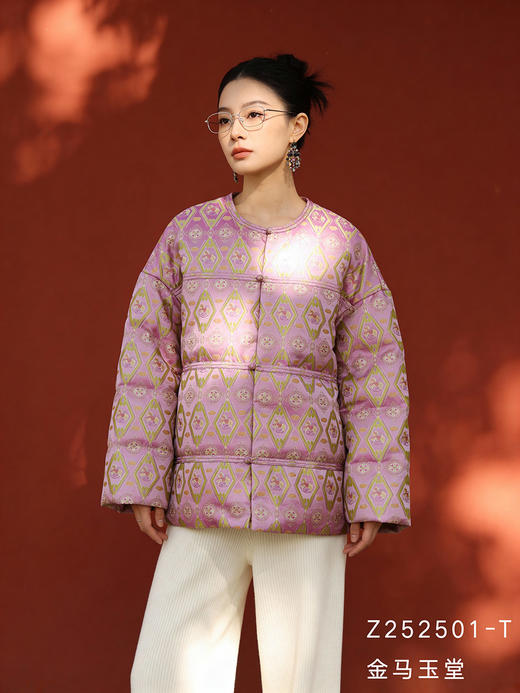 Z252501-T蜀锦罗鹅绒服。 商品图8