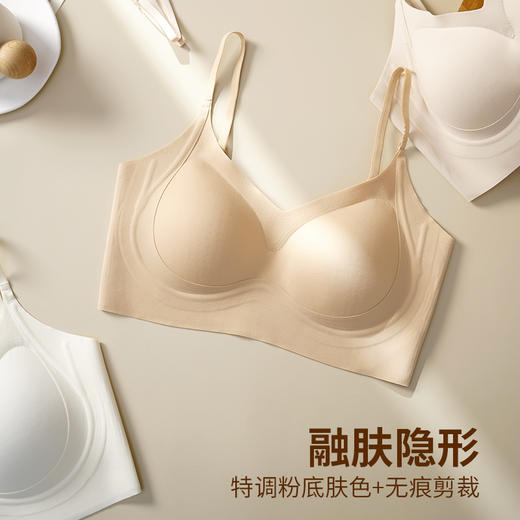 白T恤/紧身打底伴侣【99元任选3件 真无痕！真不透！磨毛蓄热 果冻条软支撑 贴身打底衫/白T恤必备】喵小仟 暖绒磨毛反重力果冻条软支撑特调“粉底液”内衣 3D水滴杯 宽/细肩带可选（单件不发货） 商品图11