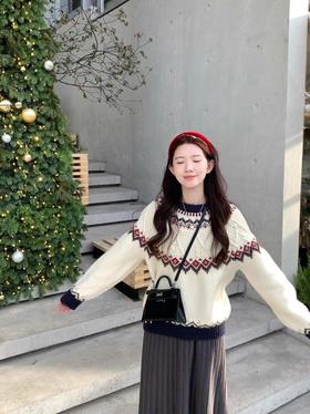 初雪童话【圣诞限定顶奢费尔岛毛衣】一眼贵的顶级羊毛纱线，如云雾般柔软高克重！重工厚实WD