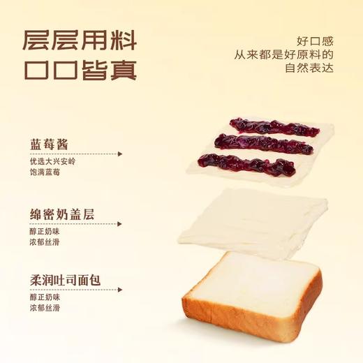 小饿小满足蓝莓奶盖吐司 香甜蓝莓酱遇上丝滑奶盖 口感柔软细腻 商品图2