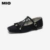 MIO米奥2026春季新款玛丽珍鞋方头低跟T字带扣带流苏浅口单鞋女鞋M261440727 商品缩略图0