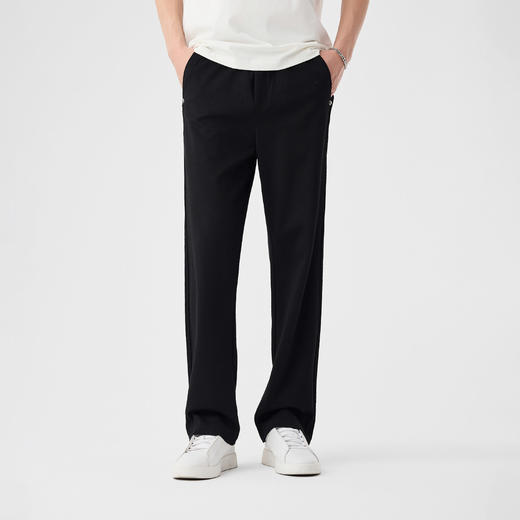 墨麦客同色拼接直筒男士休闲裤2025春季新款松紧腰宽松运动裤子男 商品图0