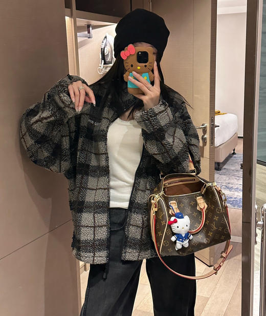 爆款❗️miu格纹羊羔毛外套122406 商品图3