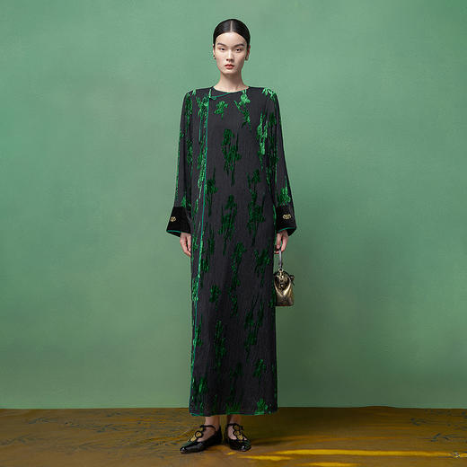 【林栖设计小店】福袖天香|烧花连衣裙恭王府联名2026早春新款女裙1961089 商品图2