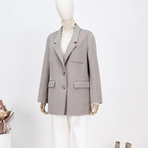 FOCALS冬季新款商务休闲西服领短款双面呢西装外套FRRDB671MW 商品图2