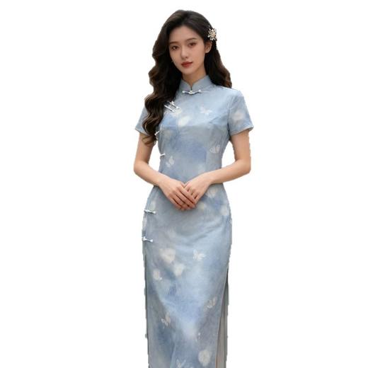 复古国风年轻少女款旗袍新款中长款修身显瘦日常可穿旗袍901536 商品图4