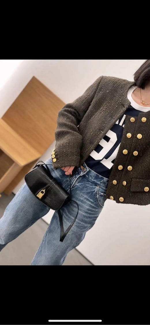 Celine TABOU 蜥蜴皮 黑色 锁头包 商品图3