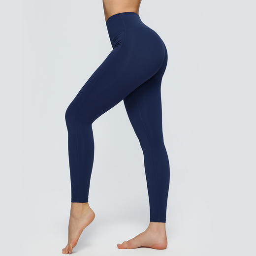 跃牌【欲动春风】系列 高腰提臀瑜伽裤女磨毛裸感跑步紧身运动裤透气健身九分裤52341 商品图3