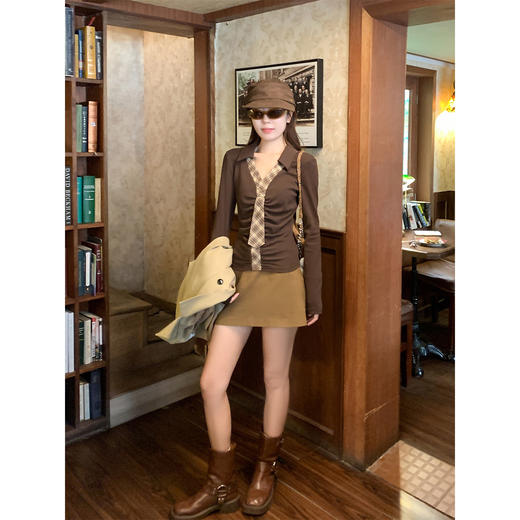 <曾小咸推荐>现货秒杀 ！微信超特价！韩系V领格子长袖 日常129.99 立减50 秒杀79.99！休闲裤 秒杀129.99！ 半裙 秒杀 79.99！ 商品图4