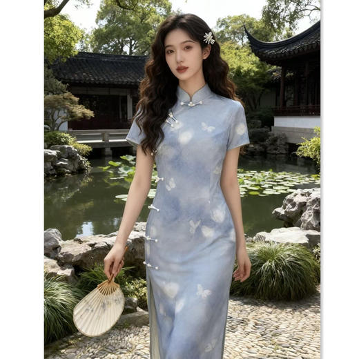 复古国风年轻少女款旗袍新款中长款修身显瘦日常可穿旗袍901536 商品图2