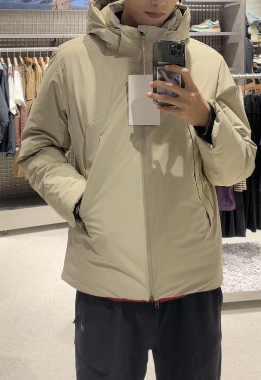 1226-1  树树 抗风挡雨 轻盈保暖 男士连帽羽绒服 中等厚度 老朱穿XL 商品图3