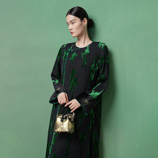 【林栖设计小店】福袖天香|烧花连衣裙恭王府联名2026早春新款女裙1961089 商品图1