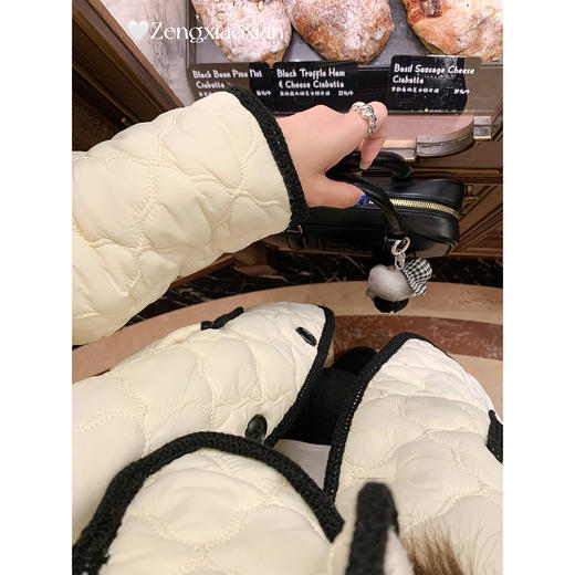 <曾小咸推荐>现货秒杀 ！微信超特价！韩系菱格羊羔毛外套 日常299.99 立减150 秒杀149.99！！蝴蝶结印花打底衫 秒杀59.99！！ 商品图4