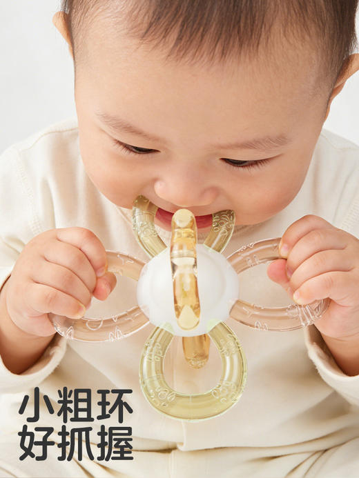 KUB可优比曼哈顿手抓球婴儿玩具硅胶可咬牙胶宝宝3个月摇铃0一1岁 商品图3