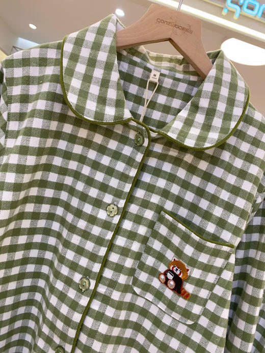 松植屋秋冬女款《动物会》加厚磨毛绒布长袖睡衣套装100%全棉绒布家居服 商品图4