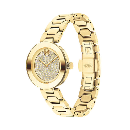 HY3600492WB 摩凡陀MOVADO 瑞士手表摩凡陀 BOLD系列水晶表盘钢带石英女表【无电】 商品图1