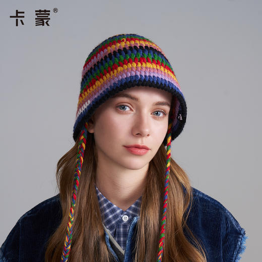 卡蒙新款彩色镂空手工编织渔夫帽KM-9576 商品图5