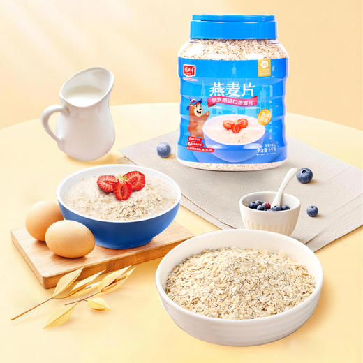精力沛俄罗斯燕麦片原味无加蔗糖即食无脱脂早餐冲饮谷物1kg 商品图1
