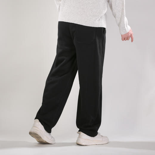 DRONKOO 2025 抽绳松紧腰左袋金属标后单贴袋竖纹料厚休闲长裤 商品图3