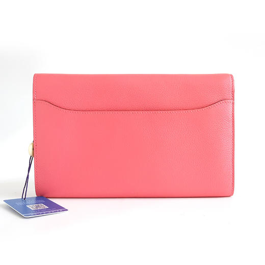 【95新】HERMES爱马仕粉色银扣康康钱包女士 191225AK27 商品图3