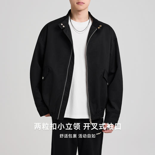 墨麦客男装小牛津哈灵顿夹克男2025秋新款美式立领男士外套81465 商品图2