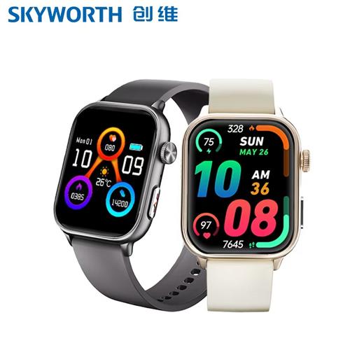 【24h健康保镖 防跌倒SOS预警 续航超给力】中国500强·创维S9 Pro智能手表（赠送硅胶+皮质双表带） 商品图1