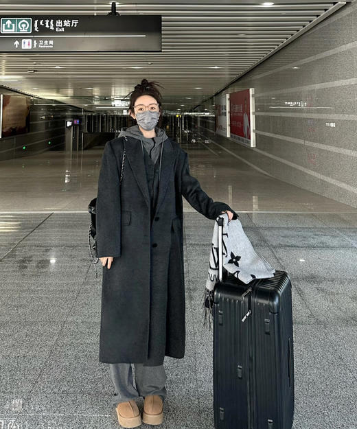 老米优品🎈自留款！超有范的懒人套装！《加厚双面绒连帽拉链外套+小直筒阔腿裤》高级灰，巨显瘦洋气！厚实保暖~ TZ251210A 商品图11