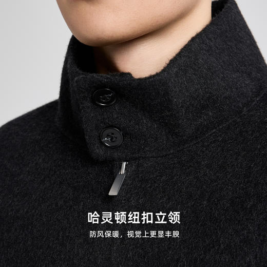 墨麦客男装哈灵顿立领毛呢外套男士2025秋季新款美利奴羊毛夹克男 商品图2